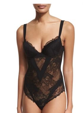 Black Lace Underwire Shaping Bodysuit
